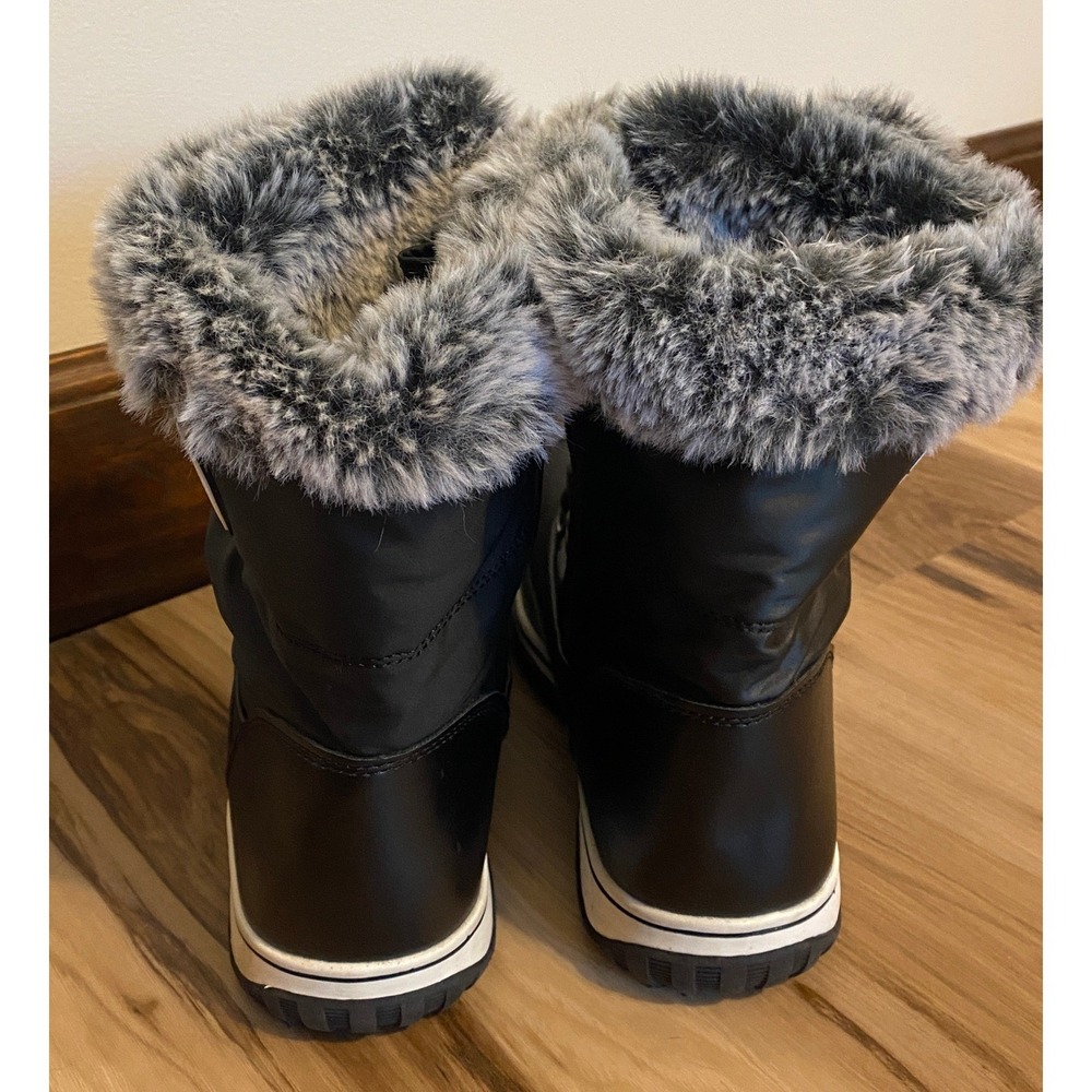 Totes Avery Womens Black Faux Fur Trim Winter Snow Boots Size 8M - Picture 3 of 8